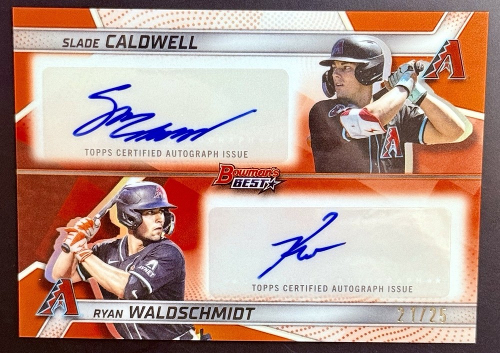 2025 Bowman’s Best Dual Autos Ryan Waldschmidt/Slade Caldwell #DA-CW Orange /25