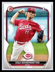 2023 Bowman Draft #BD-116 Cole Schoenwetter 1st Paper Prospect Cincinnati Reds