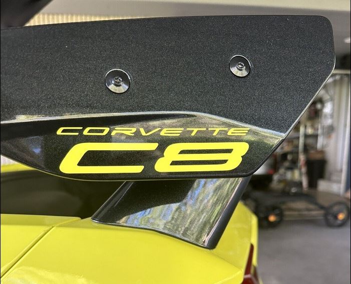 PAIR of (2) Rear High Wing 2020-23 C8 CORVETTE Stingray Z51 Vinyl Decal Stickers