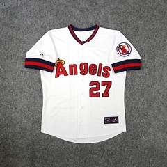 Mike Trout California Angels Men&rsquo;s Cooperstown Home White Throwback Jersey