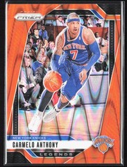 2024-25 Panini Prizm Carmelo Anthony Orange Seismic /199 #285 NY Knicks Lava