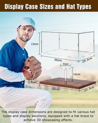 Hat Display Case, Acrylic Baseball Cap Display Box, UV Fade Protection, Solid…