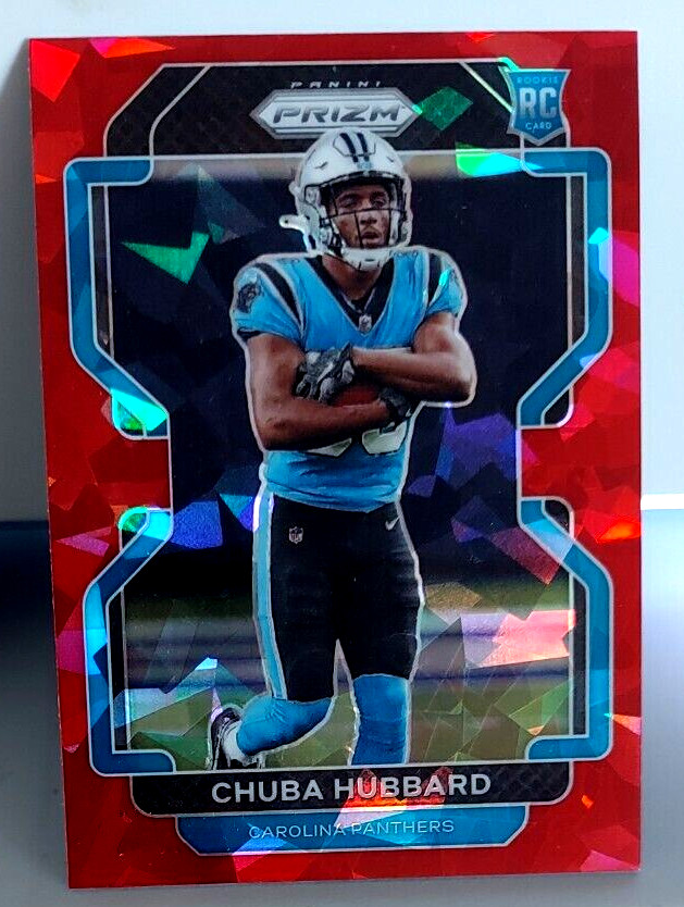 Chuba Hubbard Red Cracked Ice RC Prizm #355 Carolina Panthers Rookie