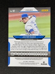 2021 Panini Prizm Javier Baez Snake Skin Prizm /50 #107 Tier II Chicago Cubs