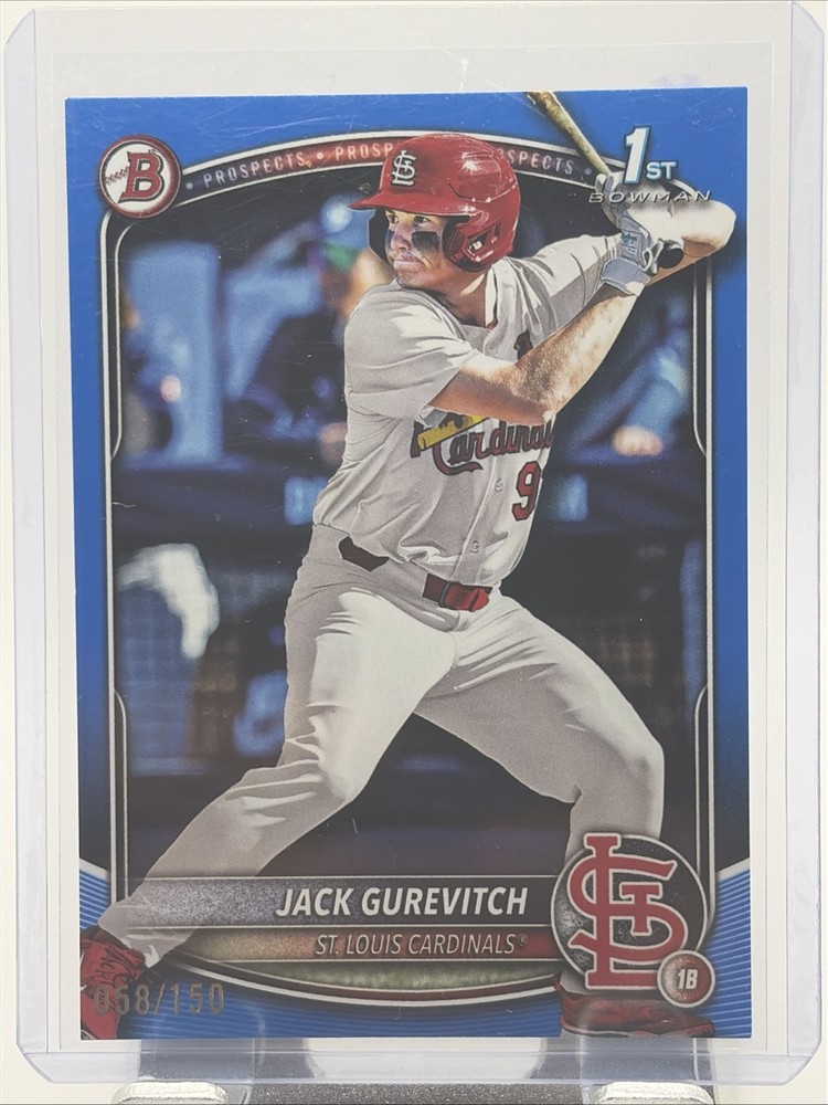 2025 Bowman Draft St. Louis Cardinals Jack Gurevitch 1st Blue Paper #/150 BD-150
