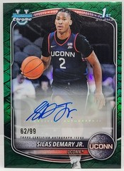 2025 Bowman Chrome 1st Silas Demary Jr Green Refractor Auto /99 CPA-SD UConn