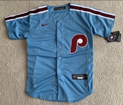 NWT Kids Youth Bryce Harper Phillies Powder Blue Jersey Size Small