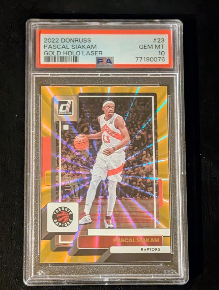 2022 Donruss Gold Holo Laser Pascal Siakam 10/10 #23 PSA 10 GEM MINT (Pop 1)