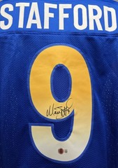 Matthew Stafford Signed Jersey LA Rams Georgia Beckett 4W538424 Super Bowl MVP