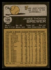 1973 Topps Baseball #126 Jim Brewer EX *d5