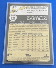 2022 Topps Heritage High Number #541 Diego Castillo RC Pittsburgh Pirates