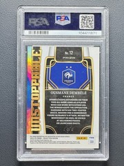2023-24 Panini Select FIFA Ousmane Dembele #12 Unstoppable Black Prizm 1/1 PSA9