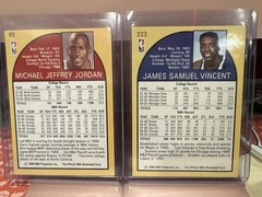 1990 NBA Hoops #65 Michael Jordan and #223 Sam Vincent Jordan #12 Jersey