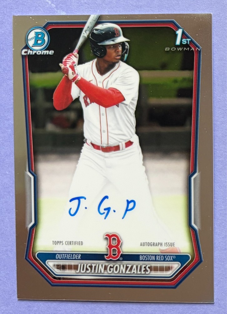 2026 1st Bowman Chrome Justin Gonzales On-Card Auto #CPA-JG – BOS Top Prospect