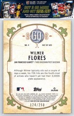 2022 Topps Gypsy Queen #4 Wilmer Flores Indigo #/250