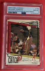 Michael Jordan RELIC SUIT PANTS Card #1/299 1997-98 UD MJ CATCH 23 Card PSA 8