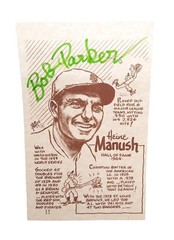 Bob Parker Autographed 1977 Heine Manush Hall Of Fame Card