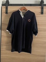 Chicago Bears Cutter & Buck Navy Polo with White Trim and Orange &lsquo;C&rsquo; Embroidery