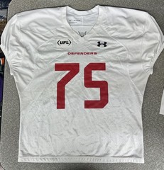 UFL Under Armour Football DC Defenders White Jersey Number 75 2XL