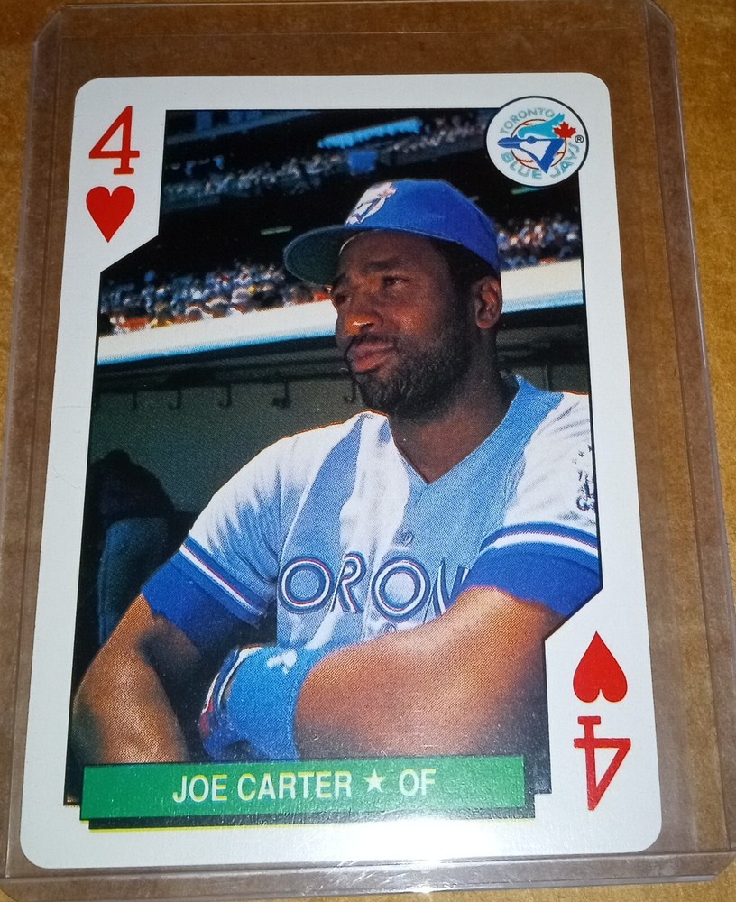 1991 U.S. Playing Card Co. 4 of Hearts Joe Carter Toronto Blue Jays