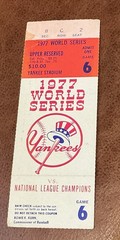 1977 WORLD SERIES GAME 6 TICKET STUB YANKEES OCT 18 REGGIE JACKSON 3 HRS