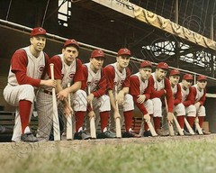 COLORIZED 1940 CINCINNATI REDS WORLD SERIES CHAMPS 8X10 STARTING LINE UP PHOTO