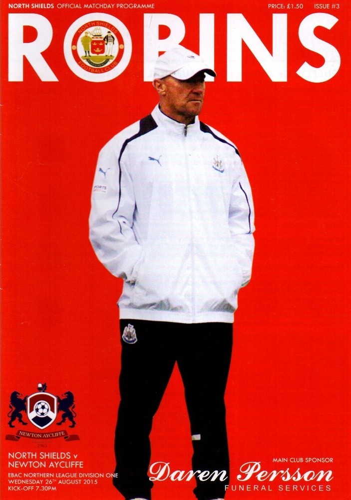 2015/16 NORTH SHIELDS v NEWTON AYCLIFFE NORTHERN LEAGUE 26.08.15 NEAR MINT