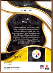 2023 Select Prizm Dragon Scale #217 T.J. Watt #19/70