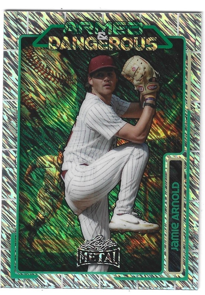 2026 Leaf Metal Jamie Arnold Armed & Dangerous Base ASB-27 Silver Shimmer 9/10