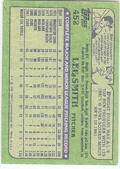 1982 Topps #452 Lee Smith
