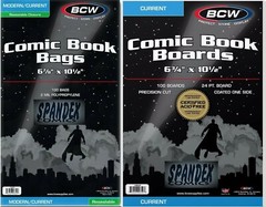 300 BCW Current Modern Resealable Comic Bags 2 MIL & Boards 6 3/4&Prime; 200 Combo