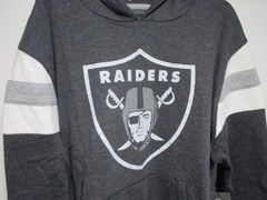 LAS VEGAS RAIDERS (47 BRAND) MENS HOODED SWEATSHIRT (XL) NWT BLACK, WHITE &GRAY