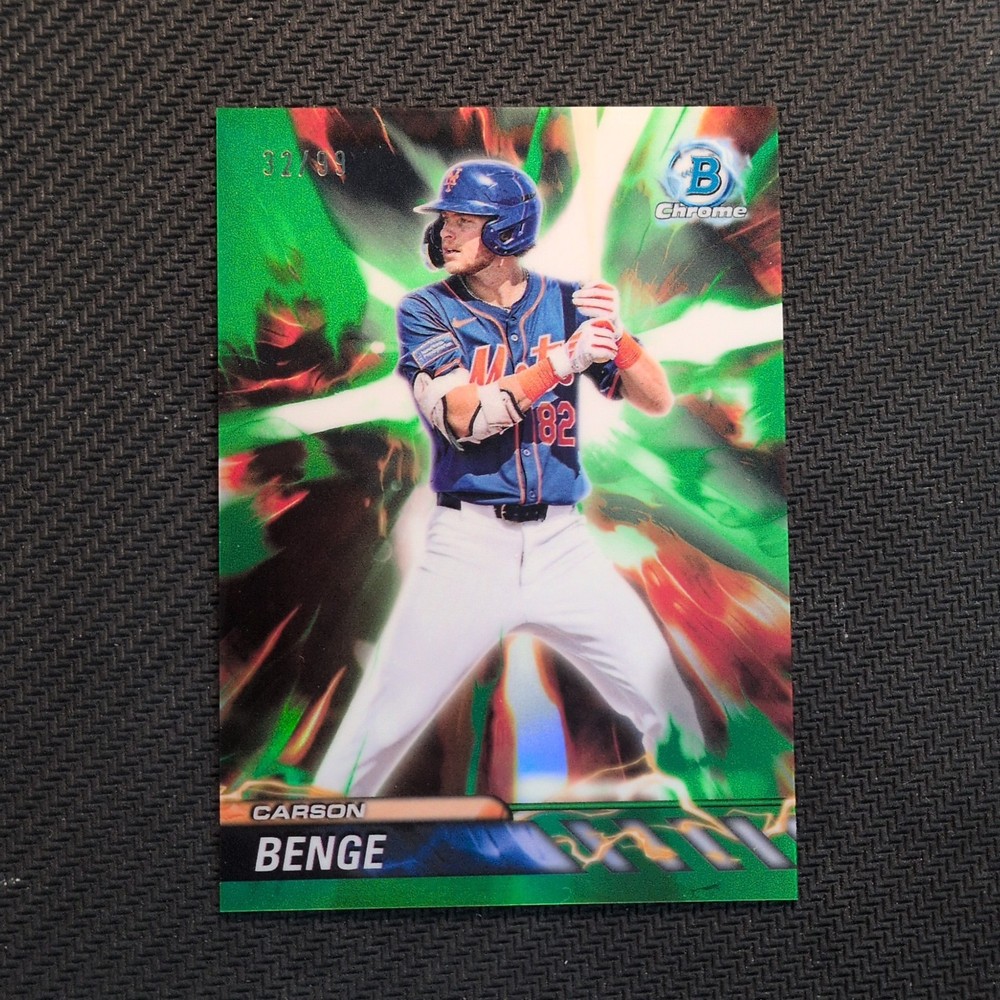2024 Topps Bowman Chrome Carson Benge #PP-8 Plasma Power Green Refractor /99