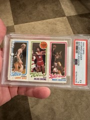 1980 Topps PSA 5 Magic Johnson, Larry Bird, DR. J Erving #139-174-34 (RC) Rookie