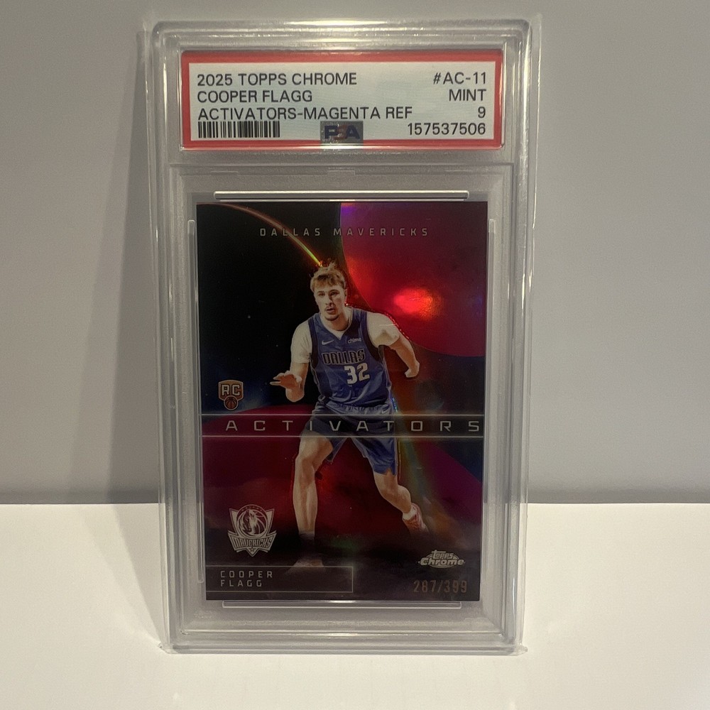 Cooper Flagg Activators Magenta Refractor /399 PSA 9 2025 Topps Chrome