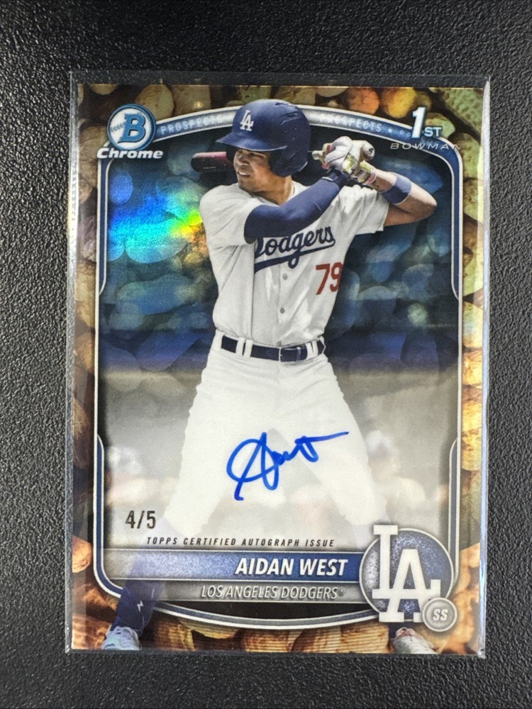2025 Bowman Draft CPA-AWE Aiden West 1st Bowman Auto SSP Peanuts /5 Dodgers