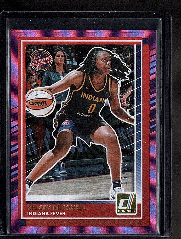 2025 Donruss WNBA #19 Kelsey Mitchell Purple Laser #/99