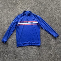 Rhoback Florida Gators Mens 1/4 Zip Blue Orange Stripe NCAA Performance Sz Med