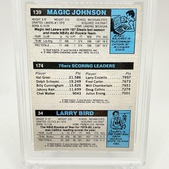 Larry Bird Julius Erving Magic Johnson 1980 Topps RC V-Good 3.0