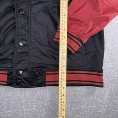 Miami Heat Jacket Mens Large Black Red NBA Basketball Varsity Zipway Snap Button