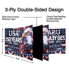 250 3Ft x 5Ft(USA 250th Anniversary), Multicolor(USA Anniversary)