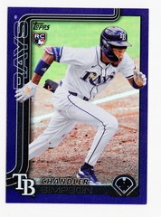 2025 Topps Update Chandler Simpson US277 Rookie Purple Foil #’d/250 Rays