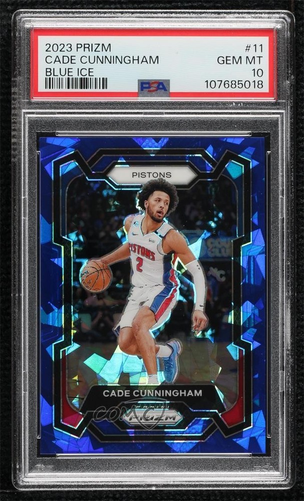 2023-24 Panini Prizm Blue Ice Prizm 31/125 Cade Cunningham #11 PSA 10 GEM MT
