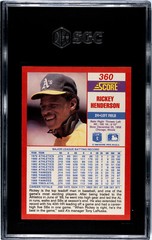 1990 Score Rickey Henderson #360 SGC 10 GEM MINT Oakland Athletics HOF Fast 💨