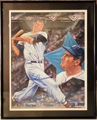 Rare Custom Framed Robert Stephen Simon Lithograph Ted Williams Autograph 20×24