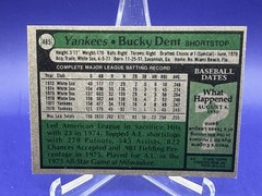 BUCKY DENT 1979 Topps #485 – NM – Yankees