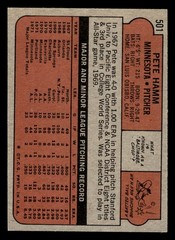 1972 Topps Baseball Pete Hamm #501 EX/MT Minnesota Twins