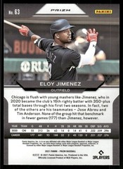 2021 Panini Prizm Prizms Blue Velocity #63 Eloy Jimenez – BB