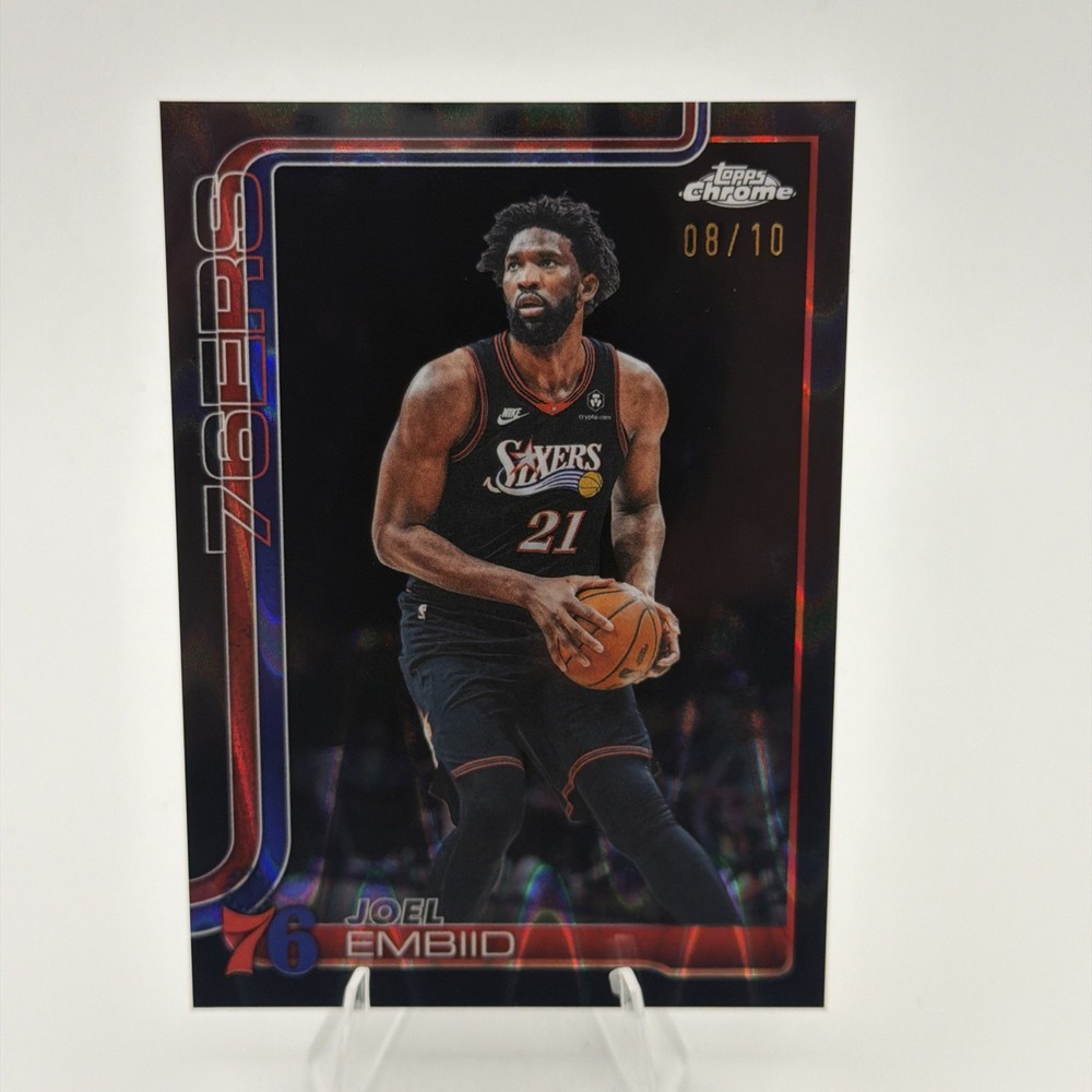 2026 Topps Chrome Update Basketball Joel Embiid Black Raywave /10 SSP Colormatch