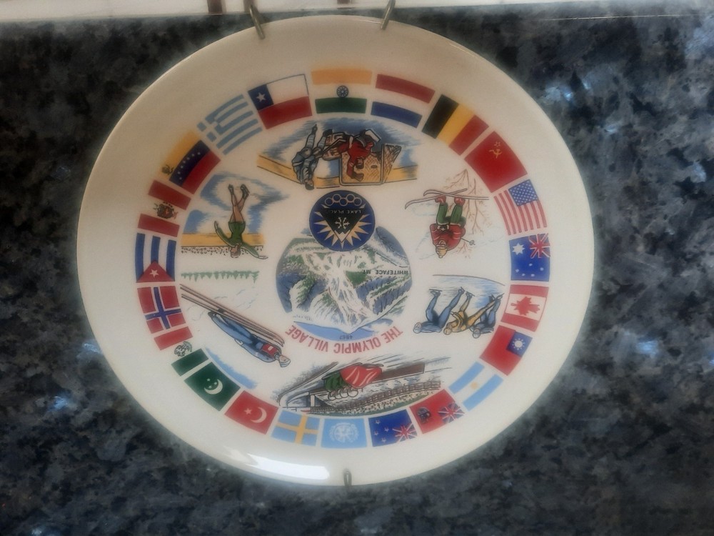 Lake Placid 1980 The Olympic Village Souvenir 9&Prime; Plate